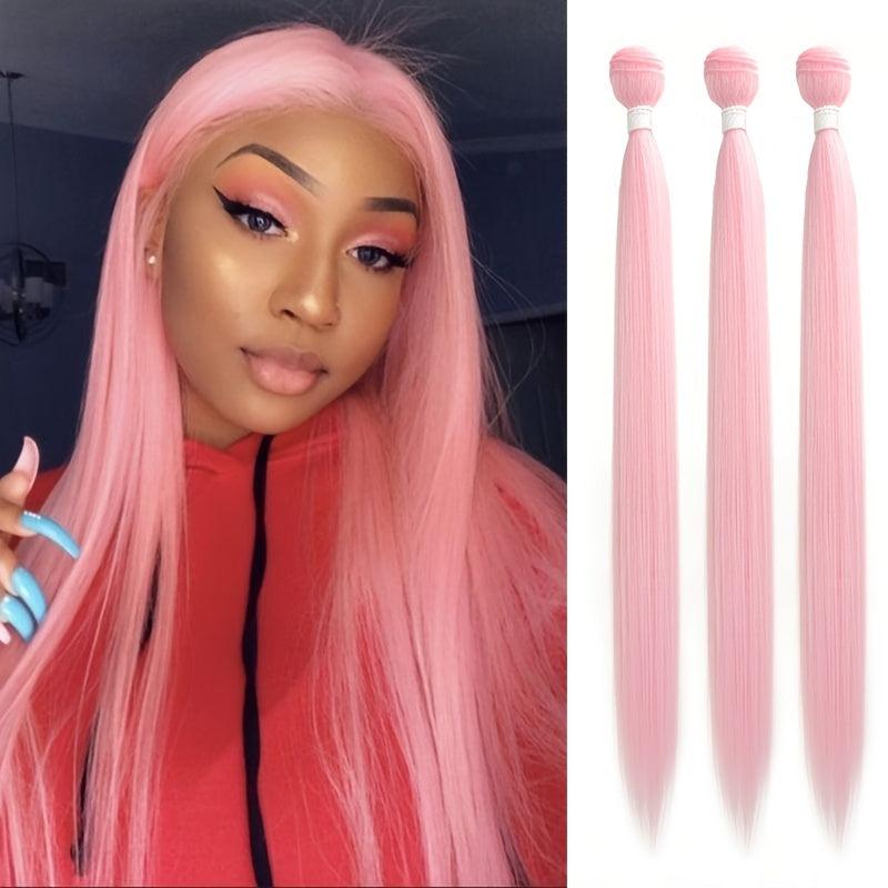 76.2cm Colored Long Straight Hair Bundle Synthetic Hair Extensions Weft