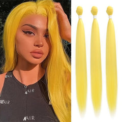 76.2cm Colored Long Straight Hair Bundle Synthetic Hair Extensions Weft