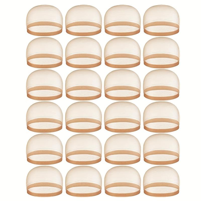 24pcs Invisible Stocking Caps for Lace Front Wig Breathable Wig Cap
