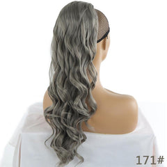 Long Wavy Drawstring Ponytail Extensions Natural Soft Clip In Ponytail