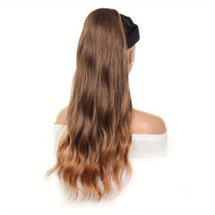 Long Wavy Drawstring Ponytail Extensions Natural Soft Clip In Ponytail
