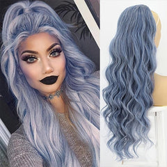 Long Wavy Drawstring Ponytail Extensions Natural Soft Clip In Ponytail