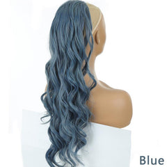 Long Wavy Drawstring Ponytail Extensions Natural Soft Clip In Ponytail