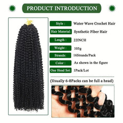 Water Wave Crochet Braiding Hair 55-88 Cm Synthetic Deep Wave Hair Extensions