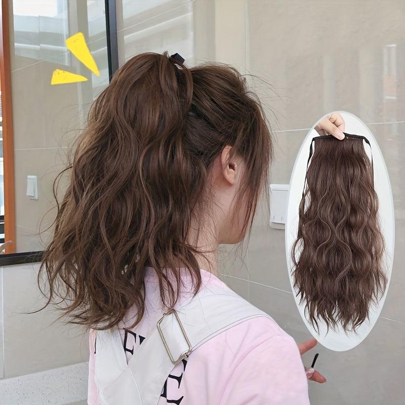Water Wave Ponytail Extensions Curly Wavy Hair Ties Wrap Around