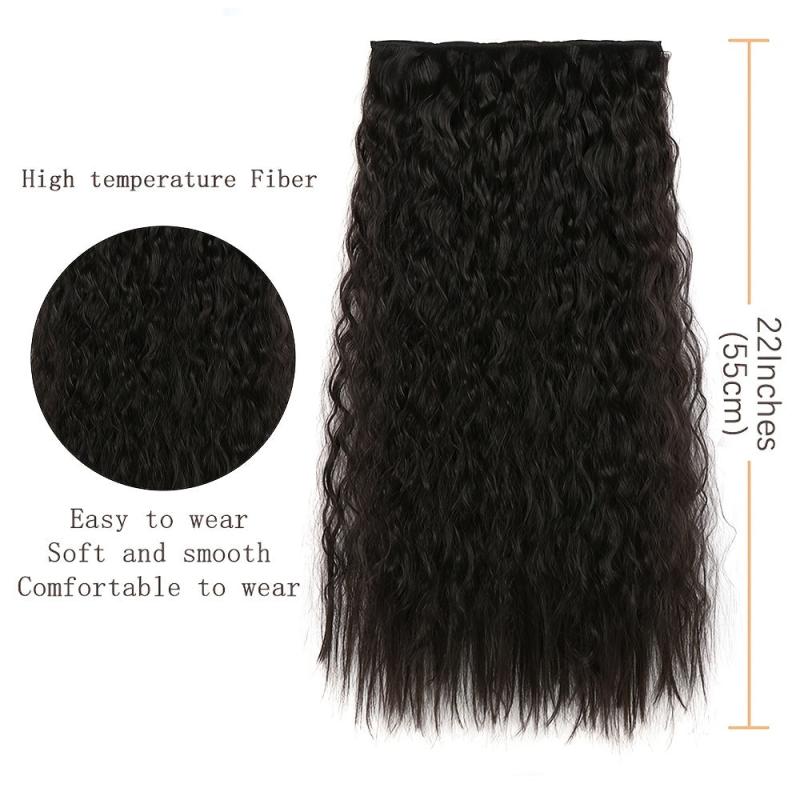 Corn Wavy Clip In Hair Extensions 1PCS Synthetic Long Hair Hairpieces