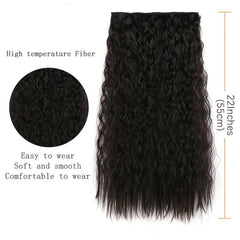 Corn Wavy Clip In Hair Extensions 1PCS Synthetic Long Hair Hairpieces