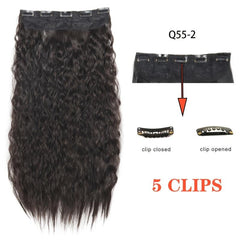 Corn Wavy Clip In Hair Extensions 1PCS Synthetic Long Hair Hairpieces