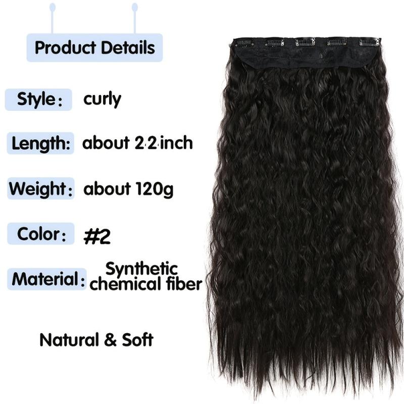Corn Wavy Clip In Hair Extensions 1PCS Synthetic Long Hair Hairpieces