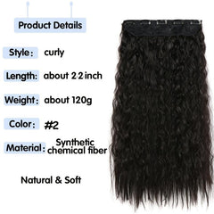 Corn Wavy Clip In Hair Extensions 1PCS Synthetic Long Hair Hairpieces