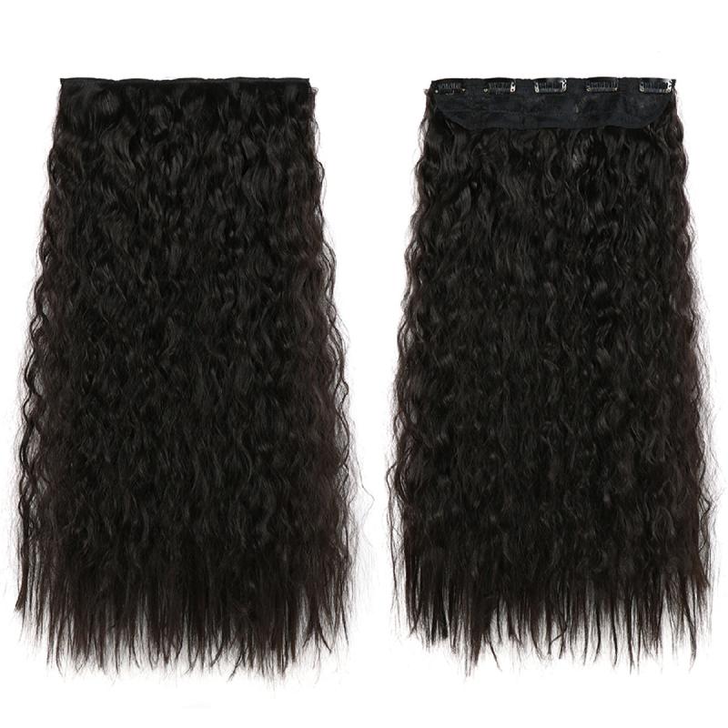 Corn Wavy Clip In Hair Extensions 1PCS Synthetic Long Hair Hairpieces