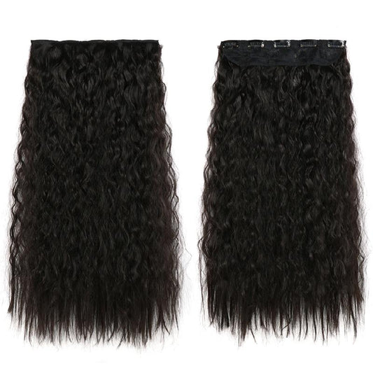 Corn Wavy Clip In Hair Extensions 1PCS Synthetic Long Hair Hairpieces