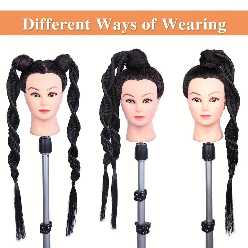 Long Braided Ponytail with Elastic Hair Rope for Daily Use and Parties