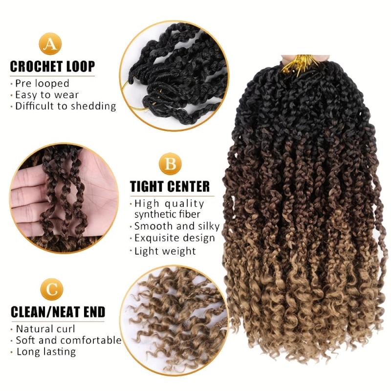 Goddess Box Braids Crochet Hair Curly Ends Boho Wig 1B