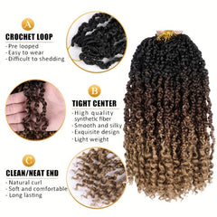 Goddess Box Braids Crochet Hair Curly Ends Boho Wig 1B