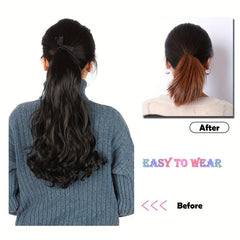 Large Curly Wave Ponytail Extension Synthetic Hair For Women