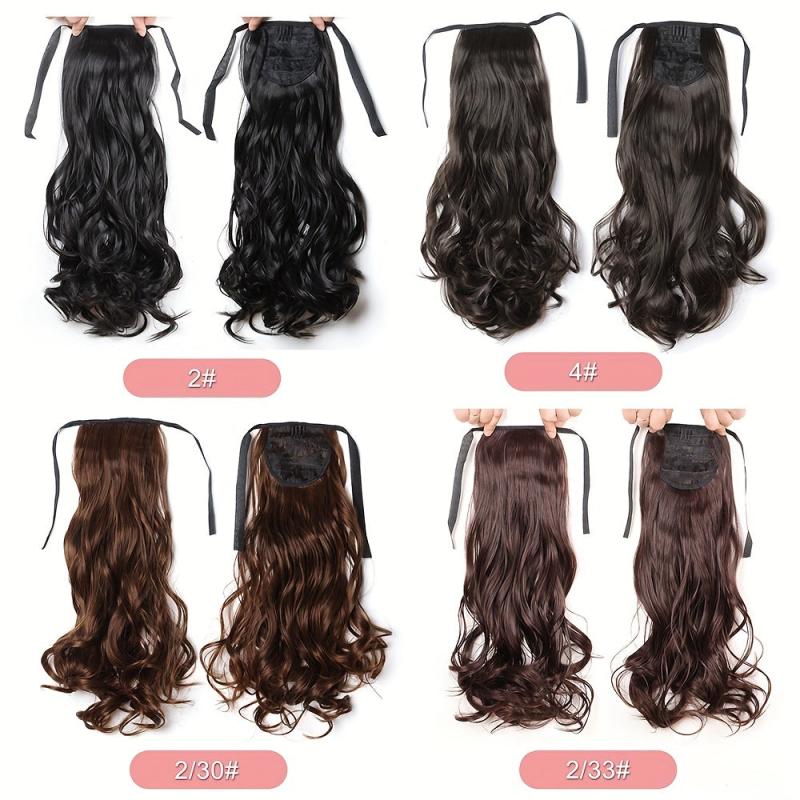 Large Curly Wave Ponytail Extension Synthetic Hair For Women