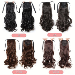 Large Curly Wave Ponytail Extension Synthetic Hair For Women
