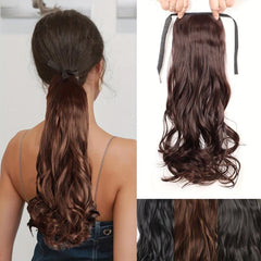 Large Curly Wave Ponytail Extension Synthetic Hair For Women
