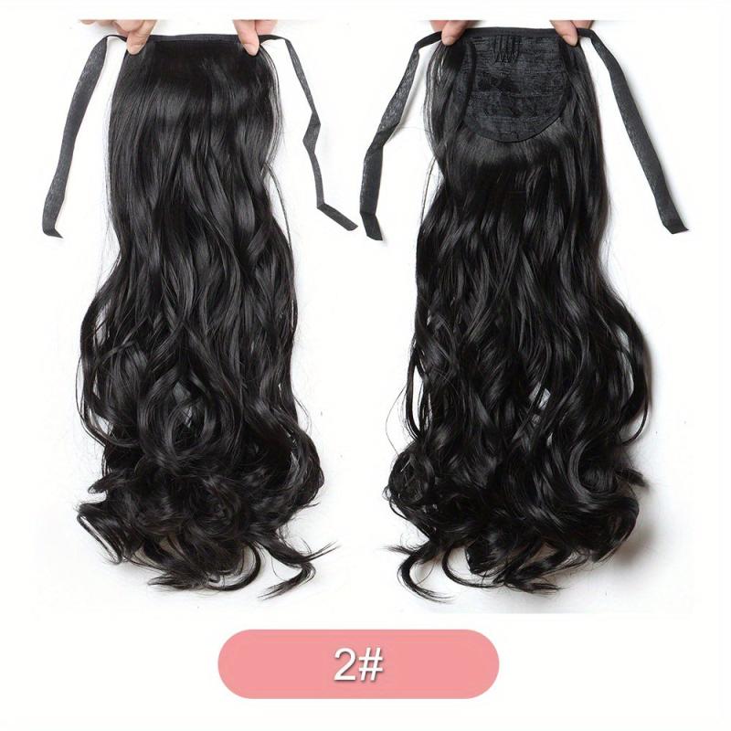 Large Curly Wave Ponytail Extension Synthetic Hair For Women