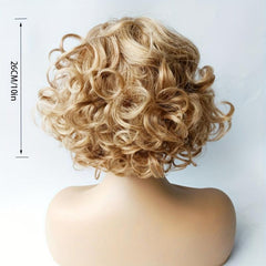 Fluffy Short Curly Bob Cut Wig With Bangs