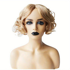 Fluffy Short Curly Bob Cut Wig With Bangs
