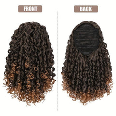 Brown Curly Ponytail Extension Synthetic Drawstring Ponytail 35-56 cm