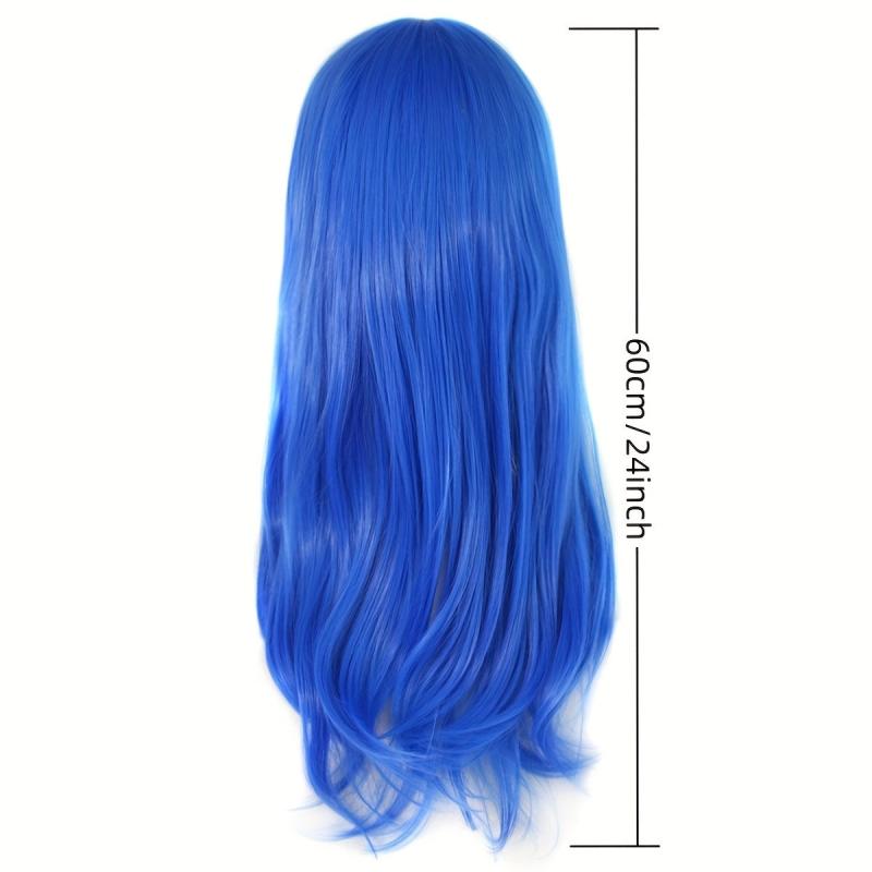24 Inch Anime Side Bangs Wavy Curly Cosplay Party Wig Costume for Halloween