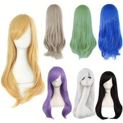 24 Inch Anime Side Bangs Wavy Curly Cosplay Party Wig Costume for Halloween