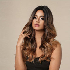 60 96 Cm Long Curly Brown Ombre Blonde Wig Synthetic Daily Use Party Cosplay
