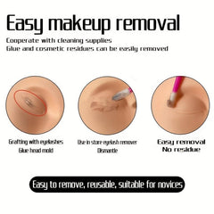PP Material Training Mannequin Flat Head Makeup Practice Beauty Eyelashes