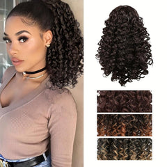 Medium Long Curly Drawstring Ponytail Synthetic Clip In Hair Extensions