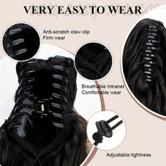 Long Curly Wavy Ponytail Extensions Natural Looking