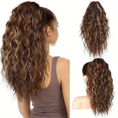 Long Curly Wavy Ponytail Extensions Natural Looking