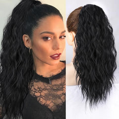 Long Curly Wavy Ponytail Extensions Natural Looking