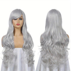 28 Cm Long Wavy Hair Anime Cosplay Wig with Bangs