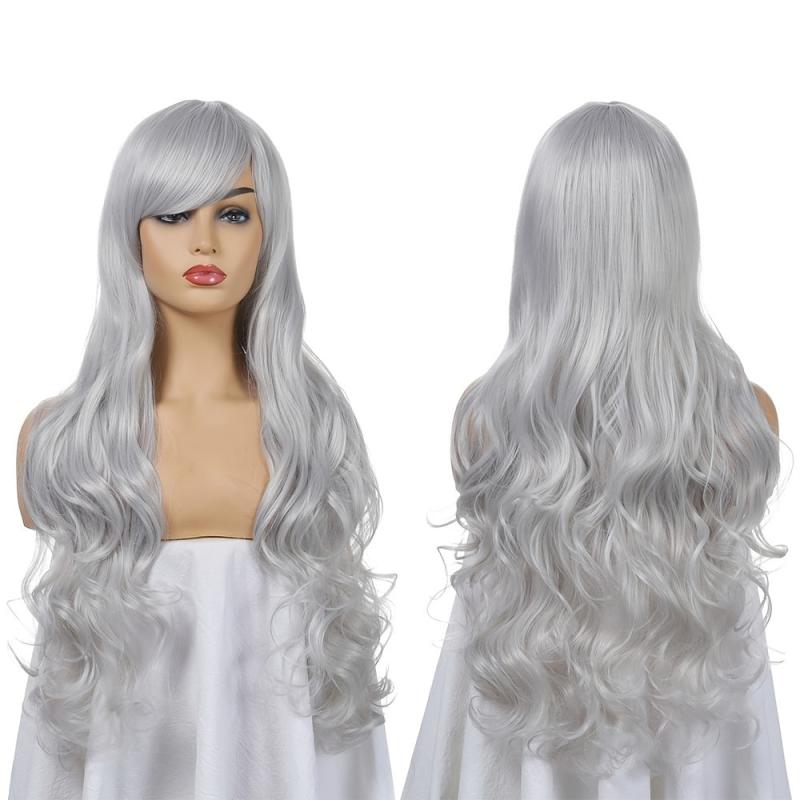 28 Cm Long Wavy Hair Anime Cosplay Wig with Bangs
