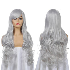 28 Cm Long Wavy Hair Anime Cosplay Wig with Bangs