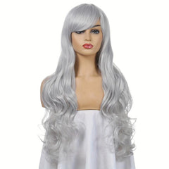 28 Cm Long Wavy Hair Anime Cosplay Wig with Bangs