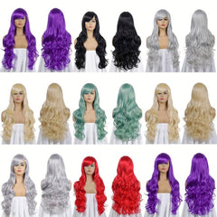 28 Cm Long Wavy Hair Anime Cosplay Wig with Bangs