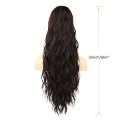 26 Inch Drawstring Ponytail Hair Extensions Long Curly Wavy Synthetic Hair