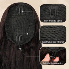 26 Inch Drawstring Ponytail Hair Extensions Long Curly Wavy Synthetic Hair
