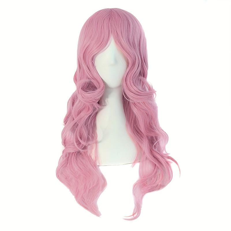 Long Curly Synthetic Wig With Bangs for Halloween Cosplay