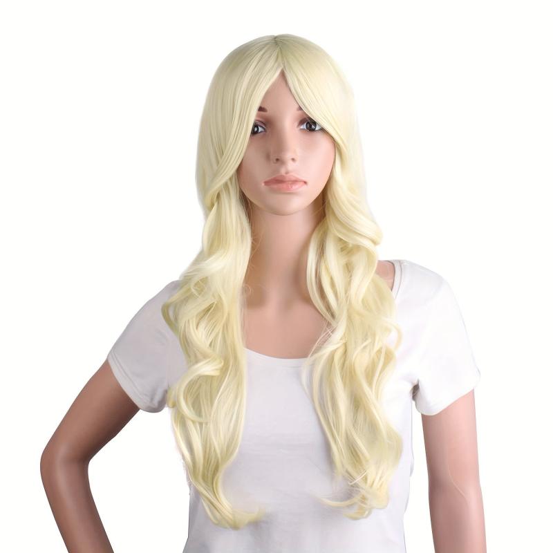 Long Curly Synthetic Wig With Bangs for Halloween Cosplay
