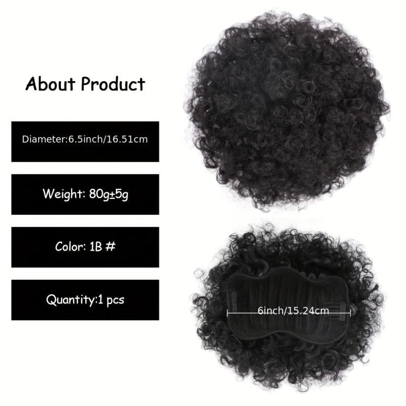 Short Kinky Curly Hair Bun Drawstring Ponytail