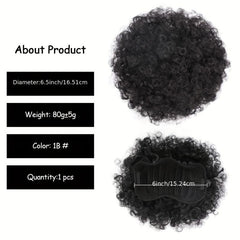 Short Kinky Curly Hair Bun Drawstring Ponytail