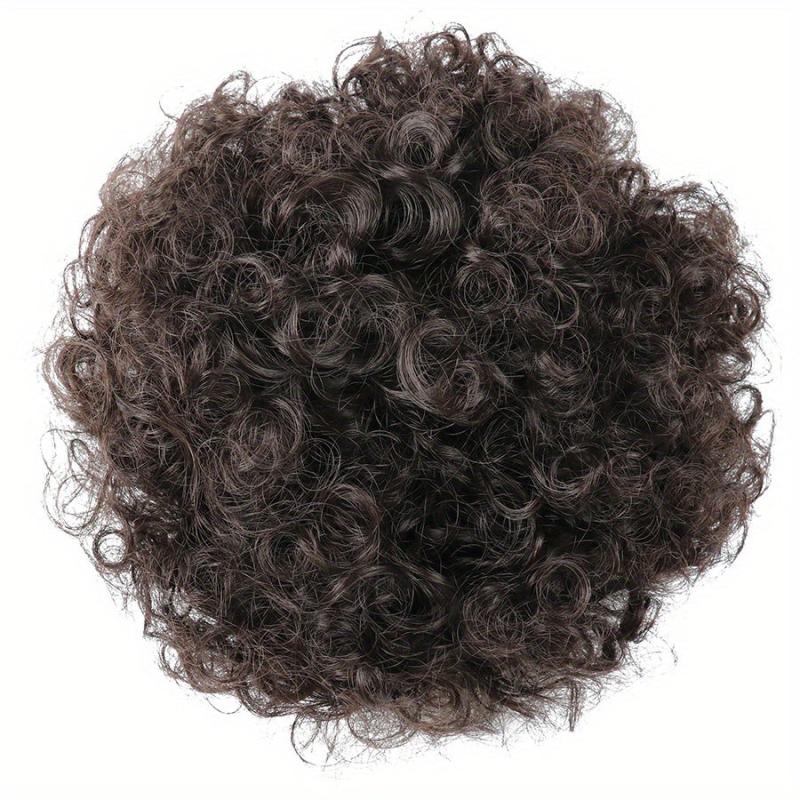 Short Kinky Curly Hair Bun Drawstring Ponytail