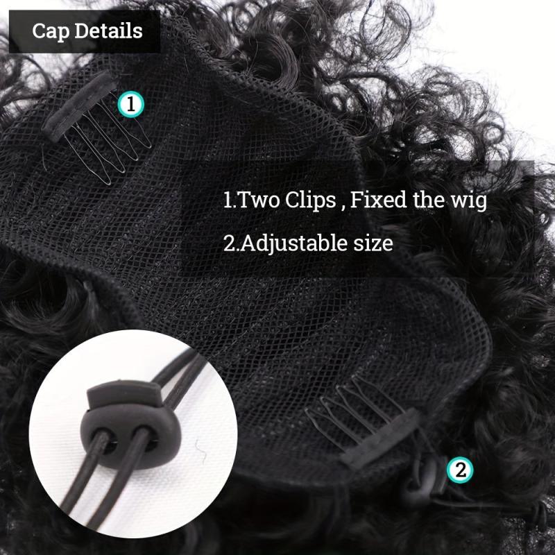 Short Kinky Curly Hair Bun Drawstring Ponytail