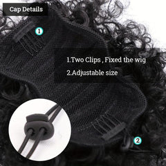 Short Kinky Curly Hair Bun Drawstring Ponytail