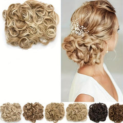 Messy Curly Bun Hair Pieces Clip In Ponytail Extension Chignon